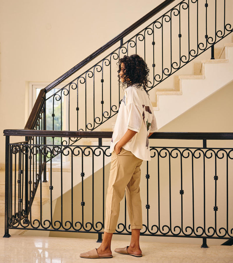 The Softer shell shirt cotton by Khara Kapas in white for women in Singapore