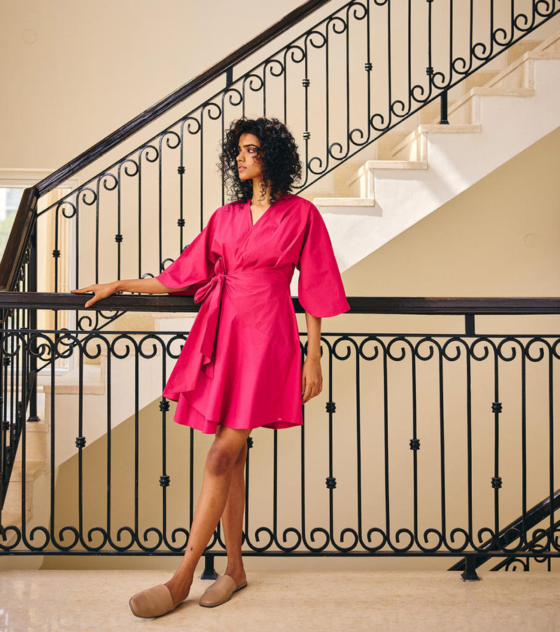 The Vanity Dress poplin by Khara Kapas in pink for women in Singapore