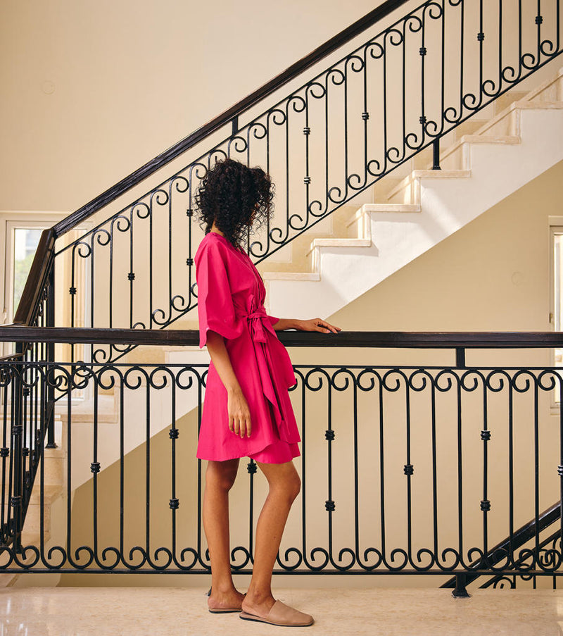 The Vanity Dress poplin by Khara Kapas in pink for women in Singapore
