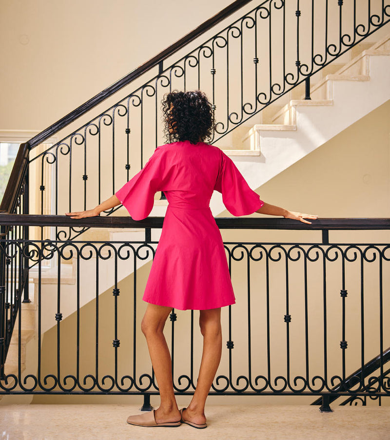 The Vanity Dress poplin by Khara Kapas in pink for women in Singapore