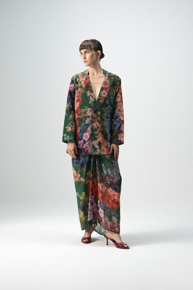 THEA BLAZER & SKIRT SET mul by Yam in multi color for women in Singapore