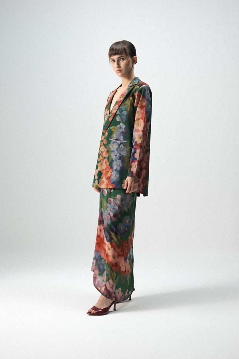 THEA BLAZER & SKIRT SET mul by Yam in multi color for women in Singapore