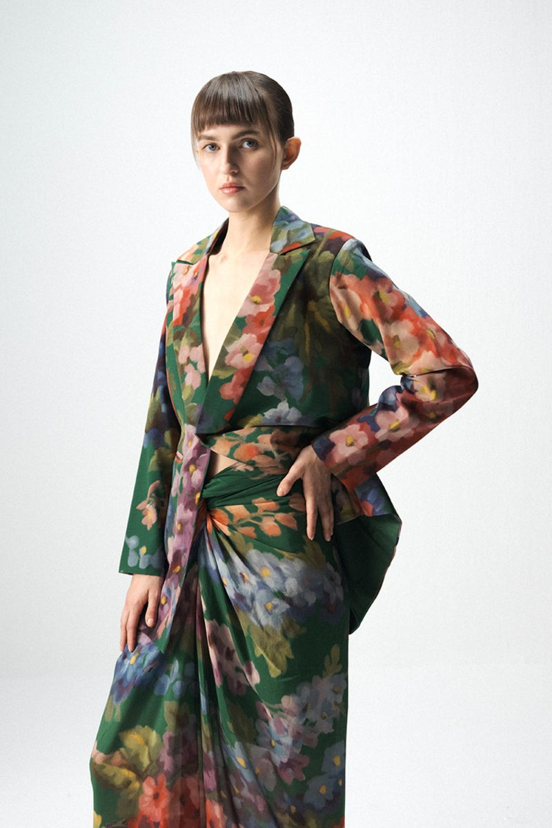 THEA BLAZER & SKIRT SET mul by Yam in multi color for women in Singapore