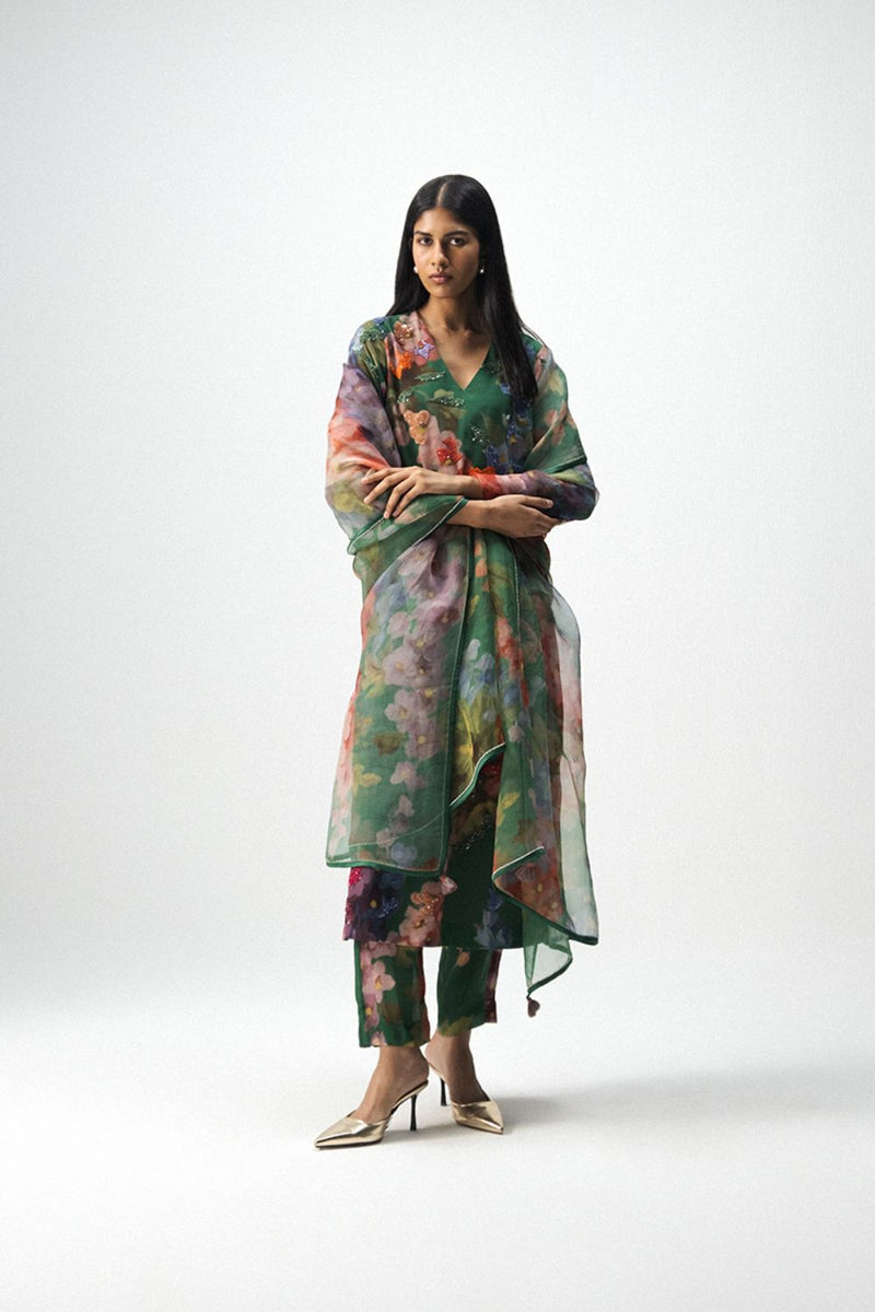 THEA EMBOROIDERED KURTA SET mul by Yam in multi color for women in Singapore
