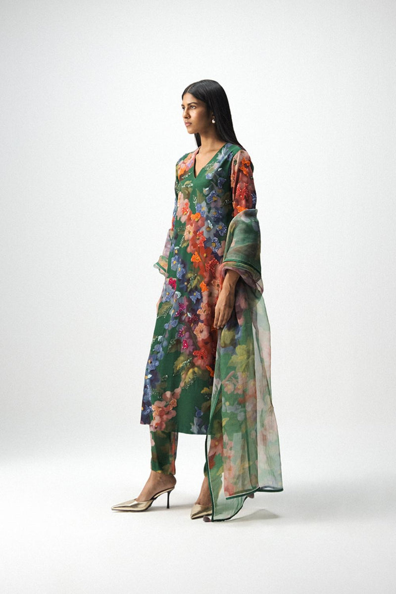 THEA EMBOROIDERED KURTA SET mul by Yam in multi color for women in Singapore