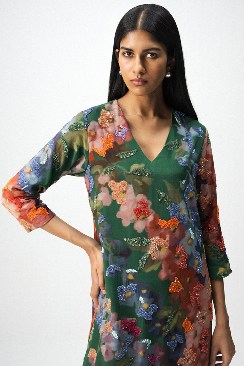 THEA EMBOROIDERED KURTA SET mul by Yam in multi color for women in Singapore
