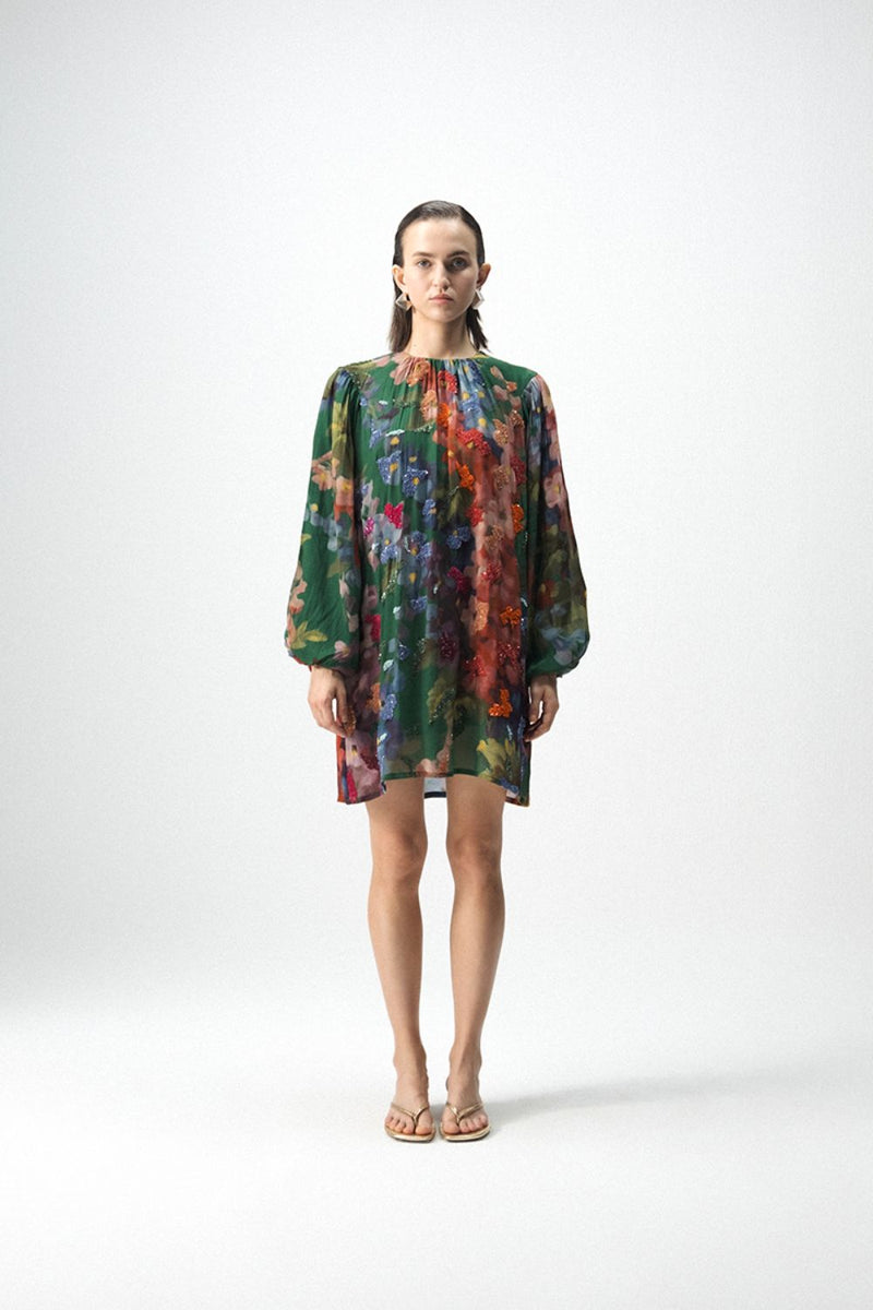 THEA EMBROIDERD SHORT DRESS mul by Yam in multi color for women in Singapore