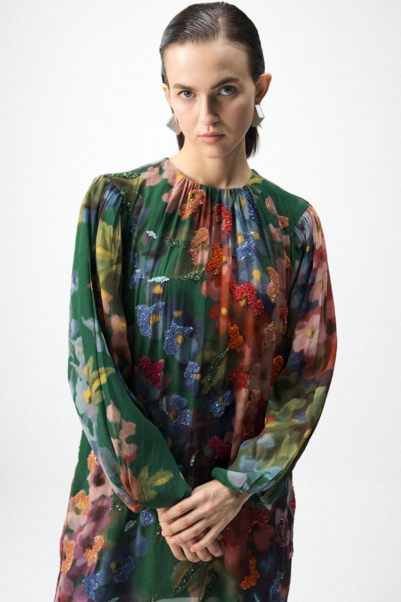 THEA EMBROIDERD SHORT DRESS mul by Yam in multi color for women in Singapore