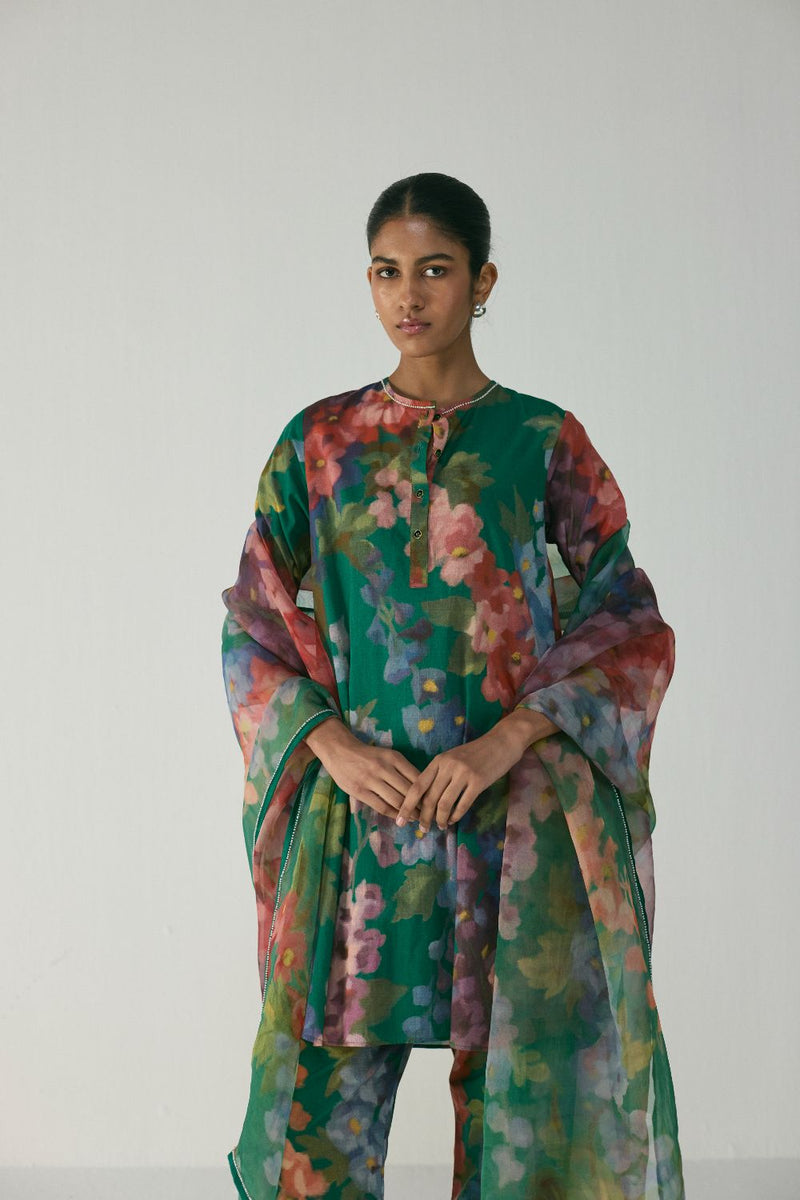 THEA SHORT KURTA SET cotton by Yam in multi color for women in Singapore