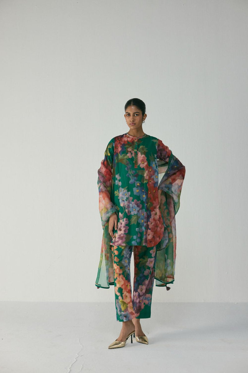 THEA SHORT KURTA SET cotton by Yam in multi color for women in Singapore