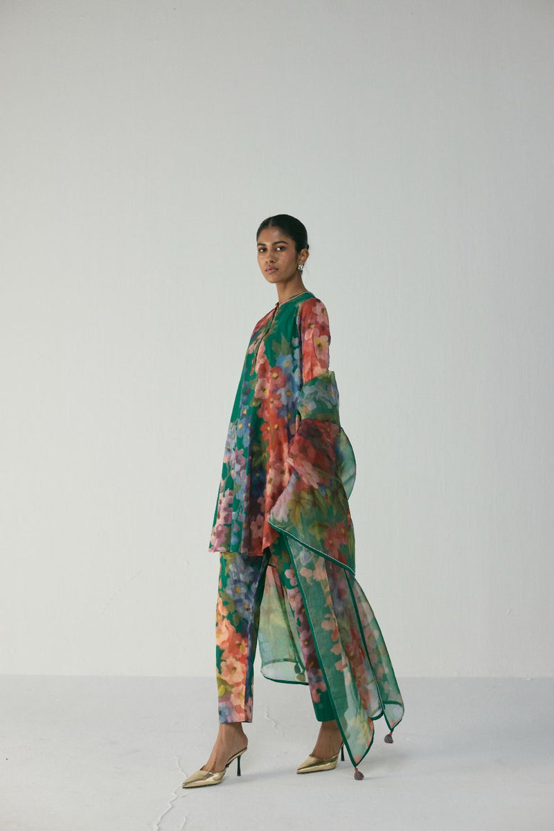 THEA SHORT KURTA SET cotton by Yam in multi color for women in Singapore