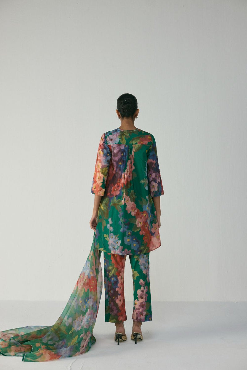 THEA SHORT KURTA SET cotton by Yam in multi color for women in Singapore