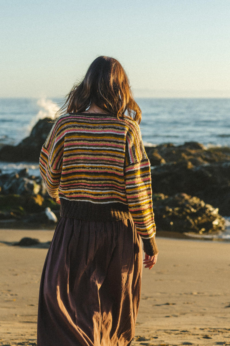The candy striped sweater mul by World of Crow in multi color for women in Singapore