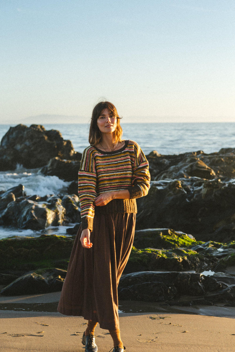 The candy striped sweater mul by World of Crow in multi color for women in Singapore
