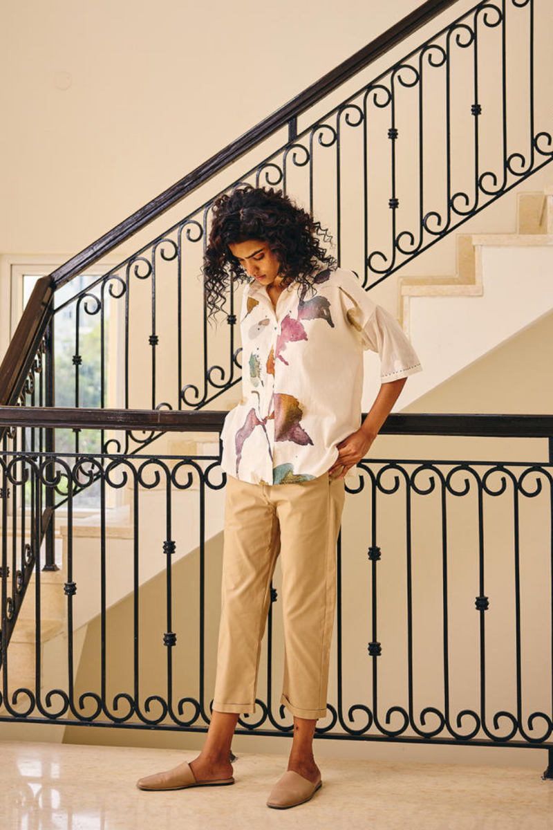 The Softer shell shirt cotton by Khara Kapas in white for women in Singapore