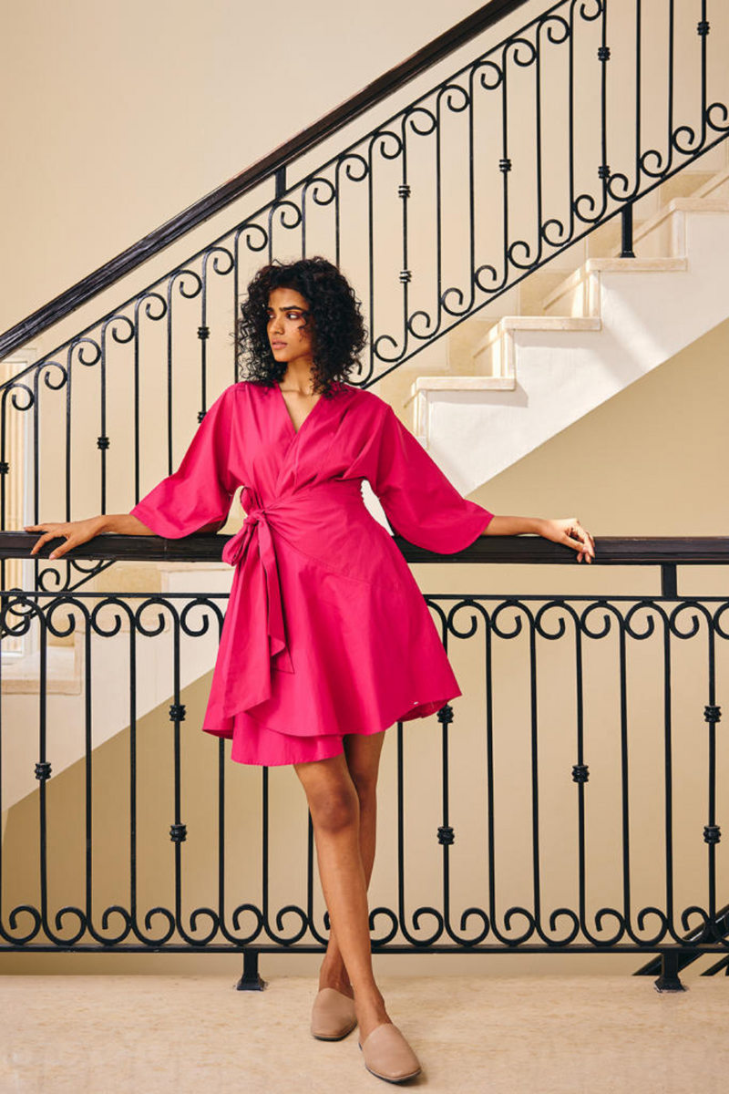 The Vanity Dress poplin by Khara Kapas in pink for women in Singapore
