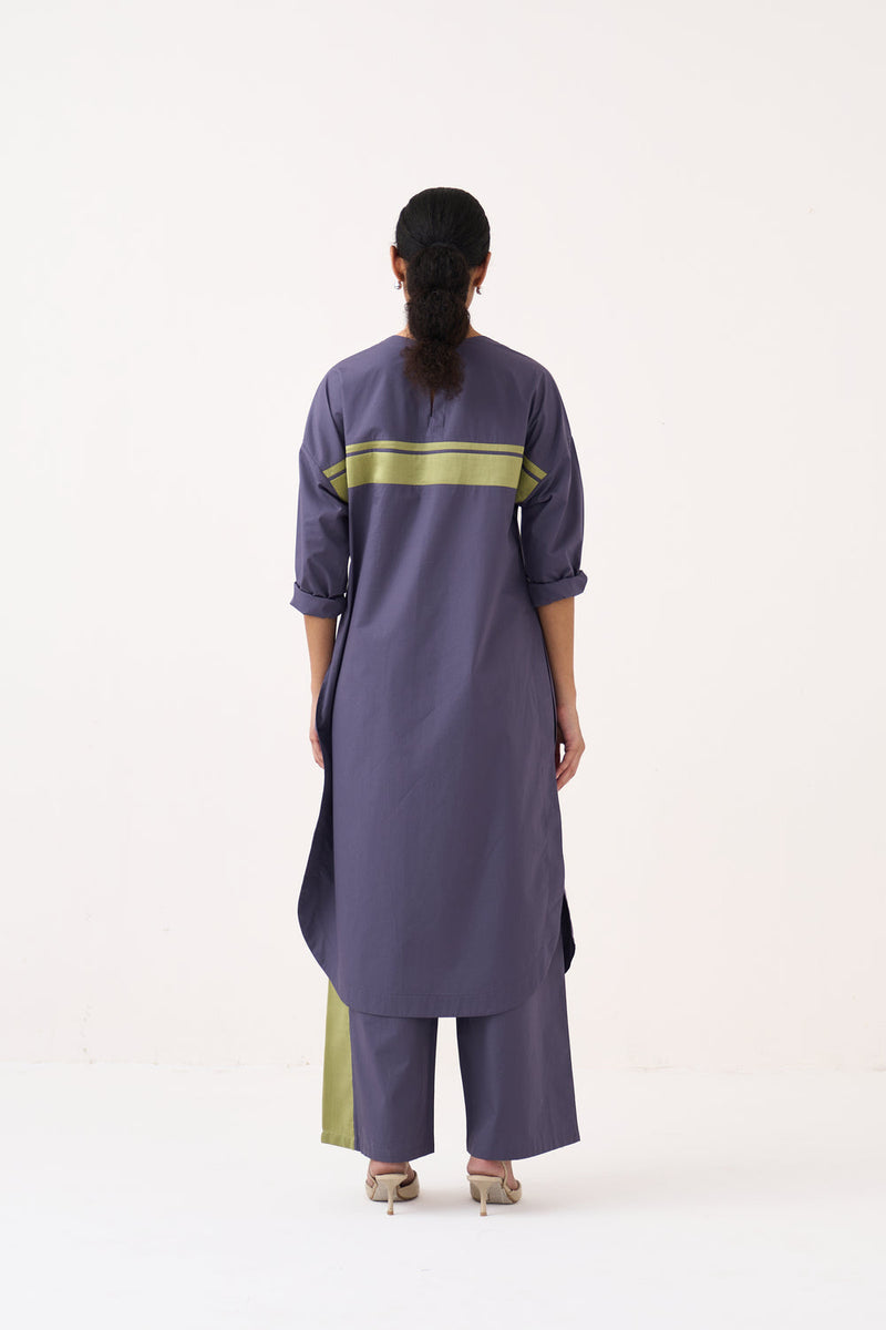 Long Jumper Co-Ord-Ash Violet poplin co-ord set by THREE in voilet for women in Singapore