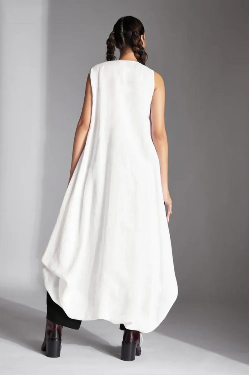 Tia Shirt-White linen by Chola in white color for women in Singapore