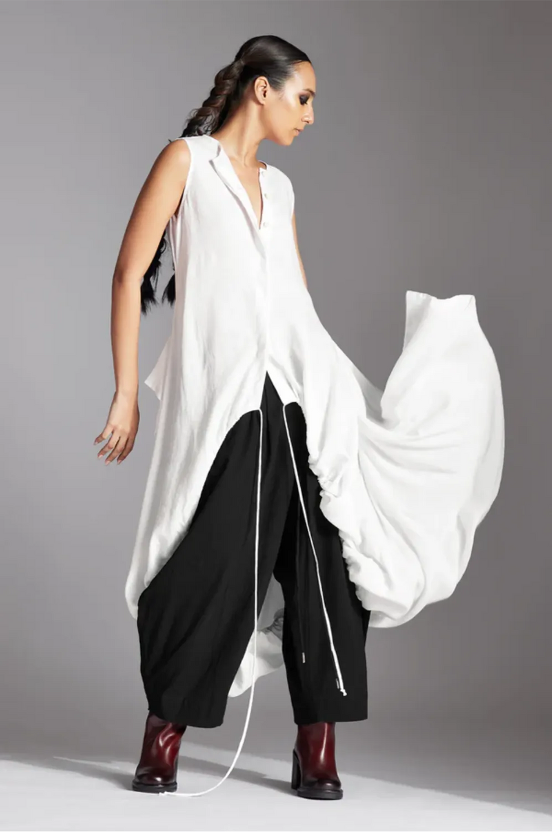 Tia Shirt-White linen by Chola in white color for women in Singapore
