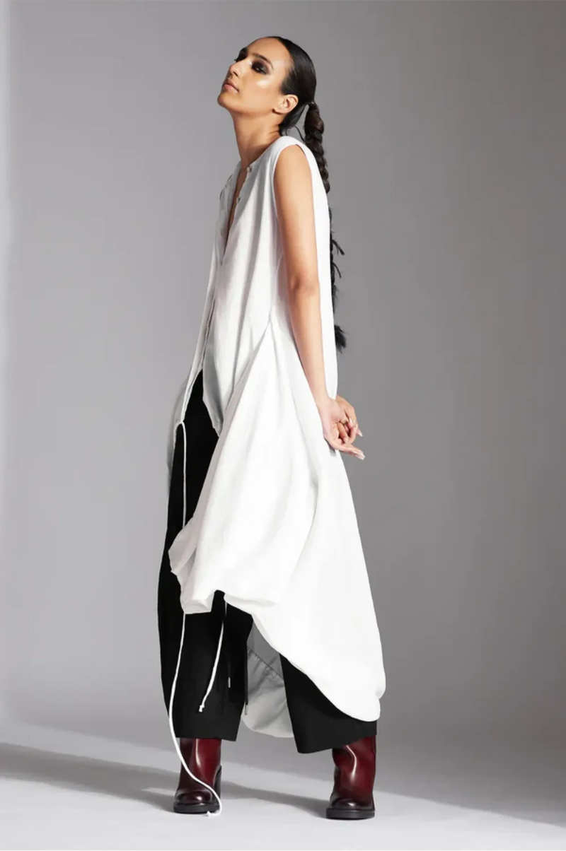 Tia Shirt-White linen by Chola in white color for women in Singapore