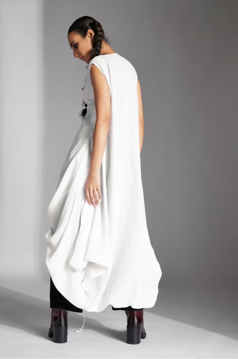 Tia Shirt-White linen by Chola in white color for women in Singapore