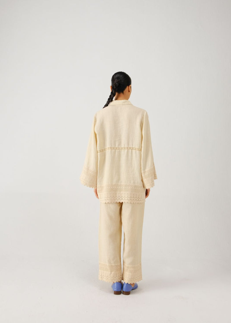 Tie up set-Ivory vase emb. linen by CORD for women in Singapore