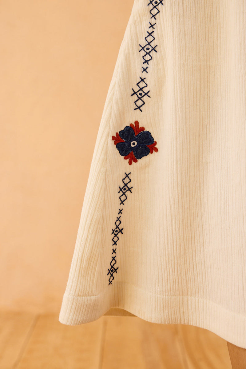 Tikau Summer Organic Cotton Dress gauze dress by SUI in off-white for women in Singapore