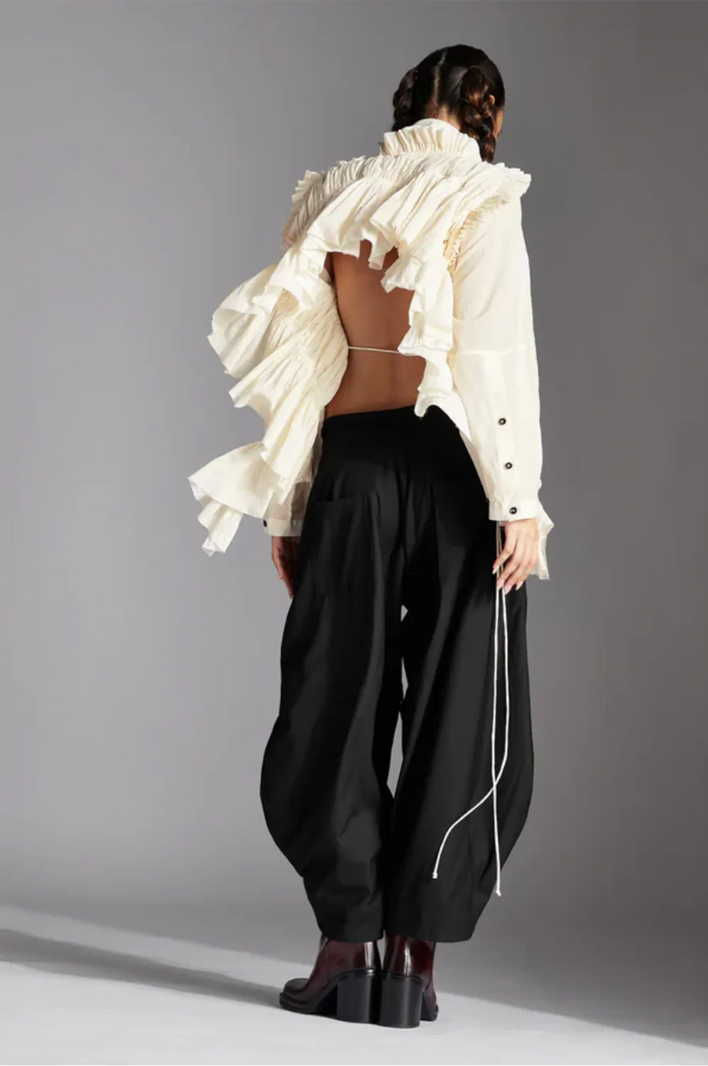 Tiran Shirt-White cotton by Chola in white color for women in Singapore