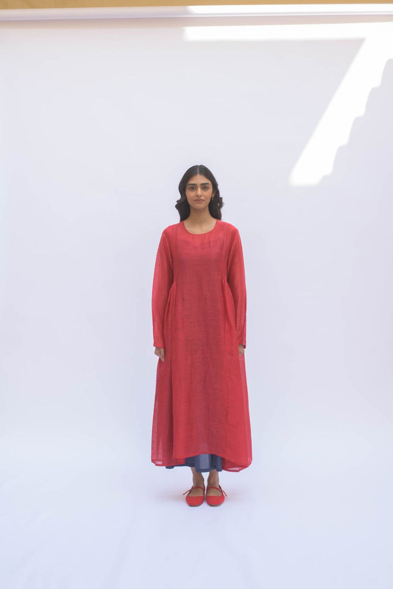 RESHAM RED DRESS silk by TOKREE in red color for women in Singapore