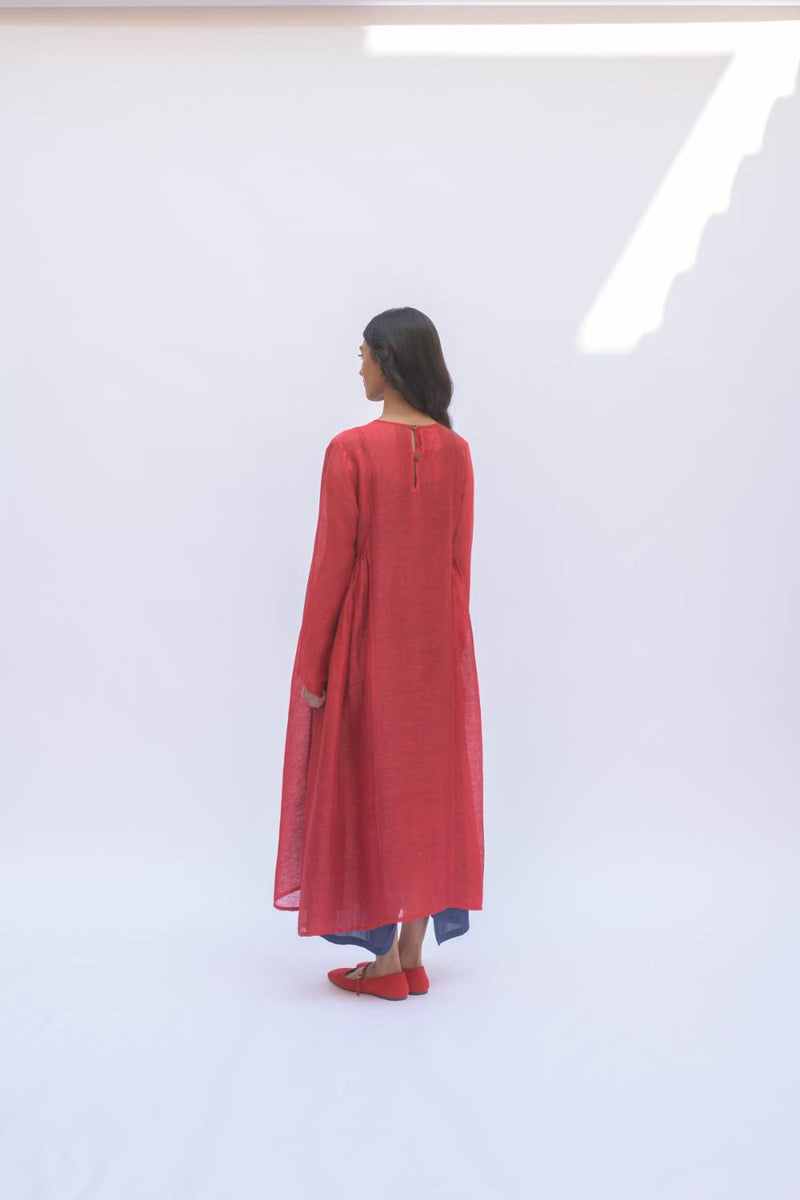 RESHAM RED DRESS silk by TOKREE in red color for women in Singapore