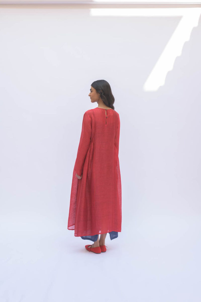 RESHAM RED DRESS silk by TOKREE in red color for women in Singapore