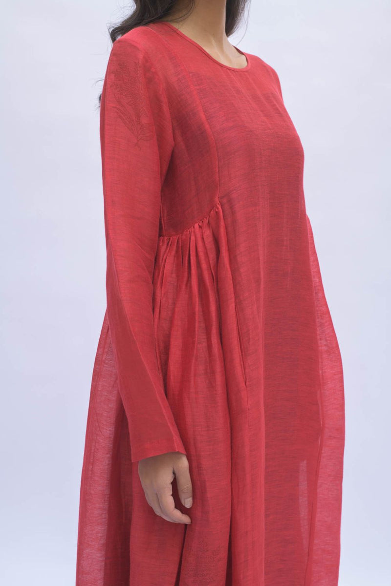 RESHAM RED DRESS silk by TOKREE in red color for women in Singapore