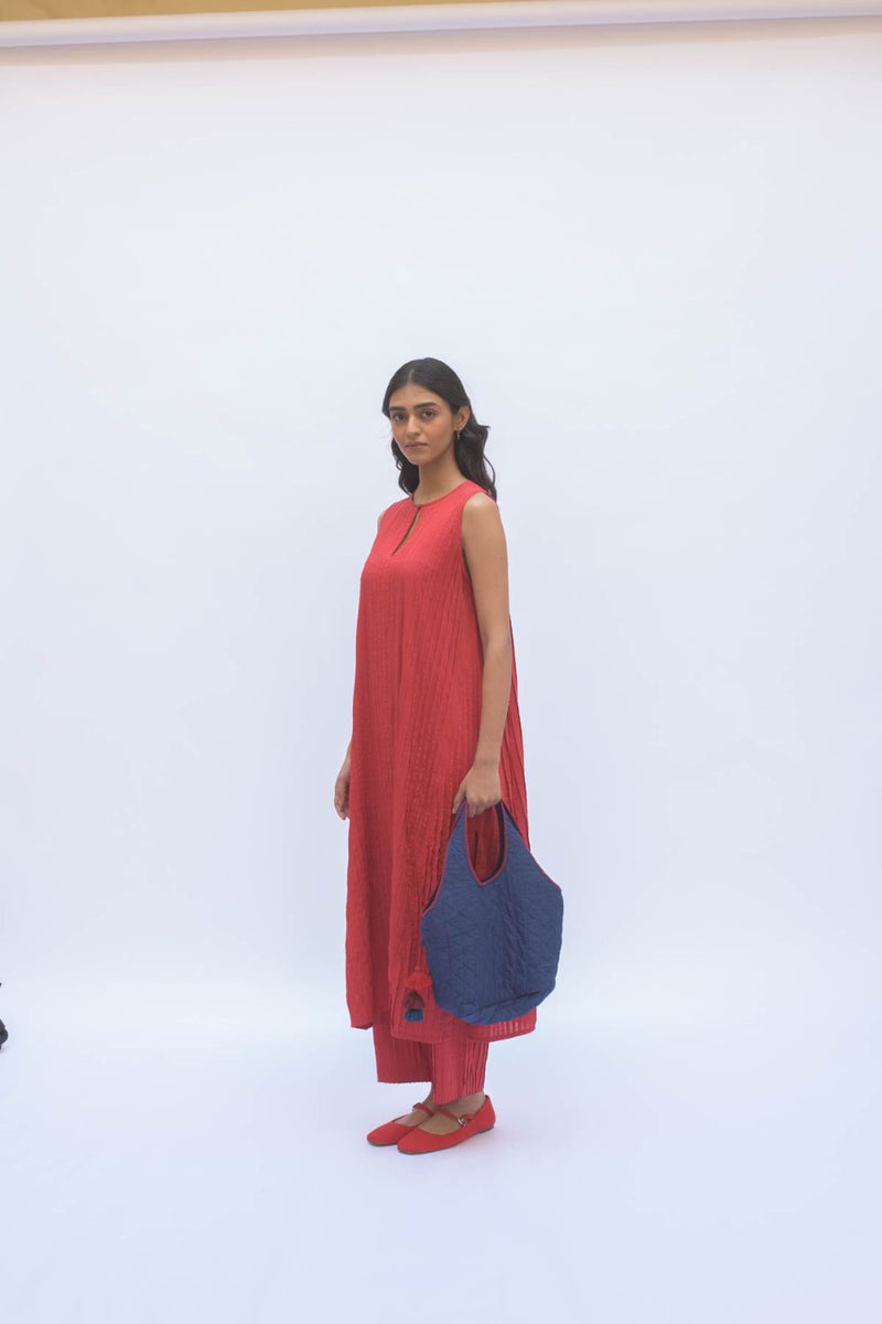 LAAL NEELI KURTA SET cotton by TOKREE in red color for women in Singapore