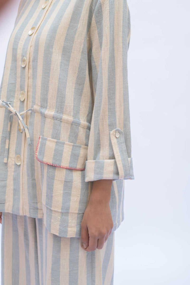 SOF SHACKET cotton by TOKREE in blue color for women in Singapore