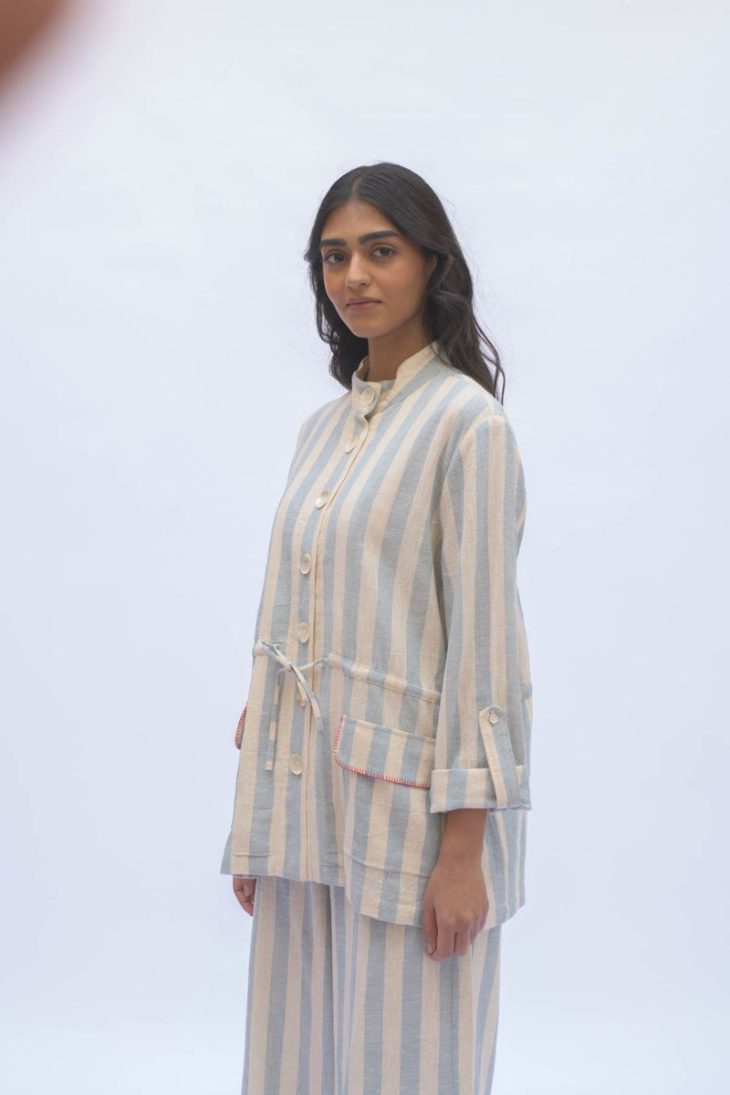 SOF SHACKET cotton by TOKREE in blue color for women in Singapore