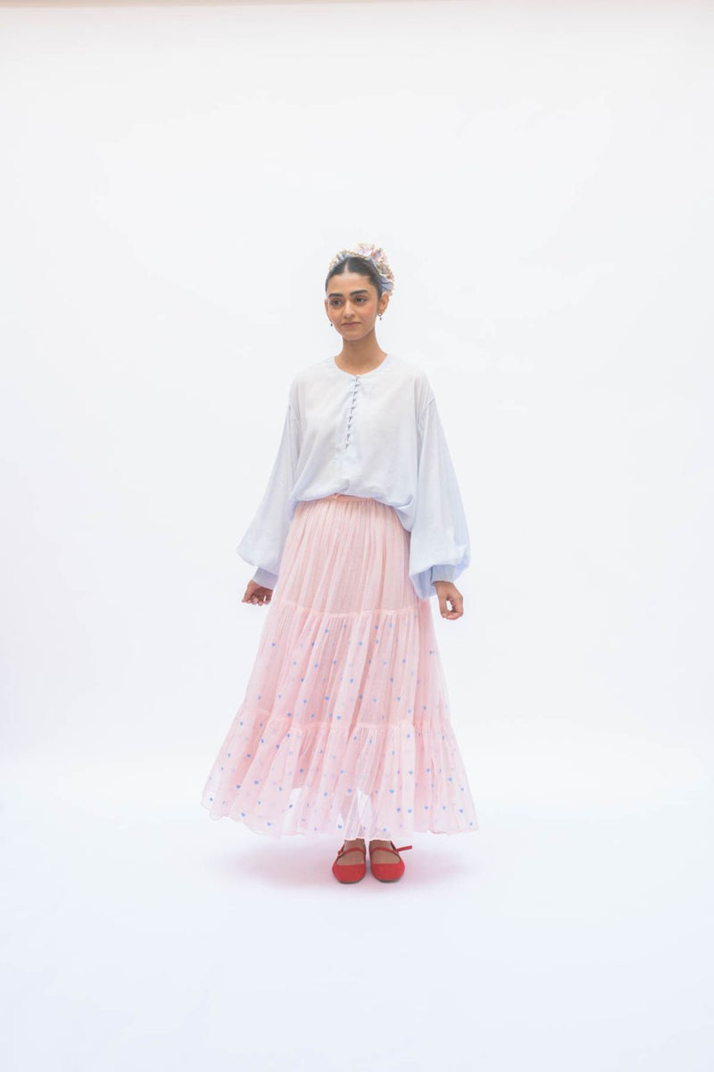 MAYA SKIRT SALMON by TOKREE in pink color for women in Singapore