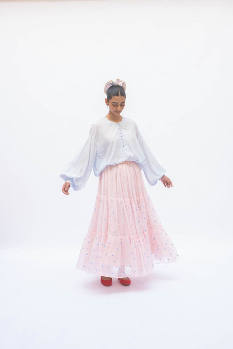 MAYA SKIRT SALMON by TOKREE in pink color for women in Singapore