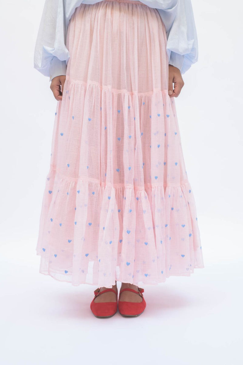 MAYA SKIRT SALMON by TOKREE in pink color for women in Singapore