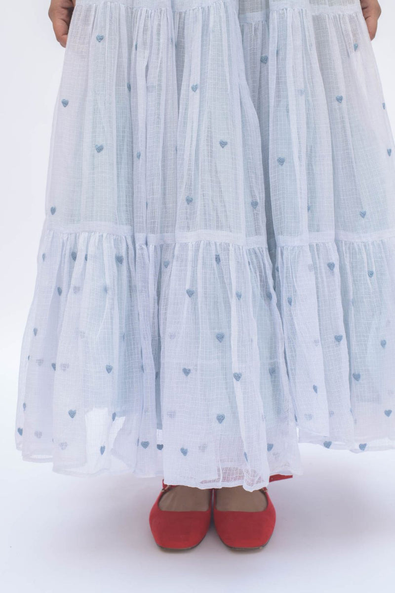 MAYA SKIRT POWDER BLUE by TOKREE in blue color for women in Singapore