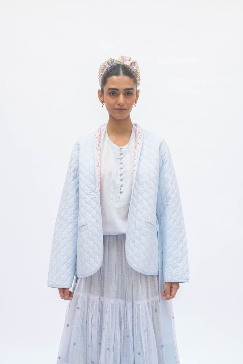 MAYA SKIRT POWDER BLUE by TOKREE in blue color for women in Singapore