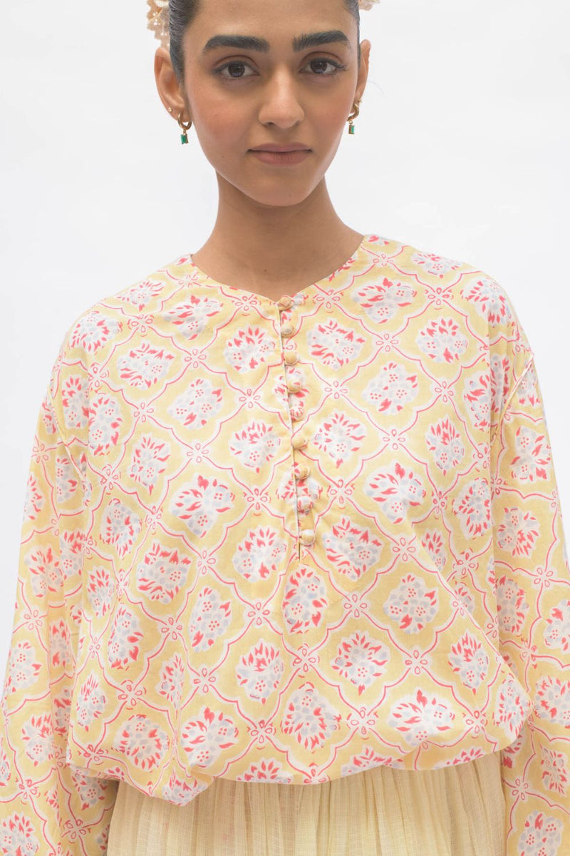 MAYA TOP LEMON cotton by TOKREE in yellow color for women in Singapore