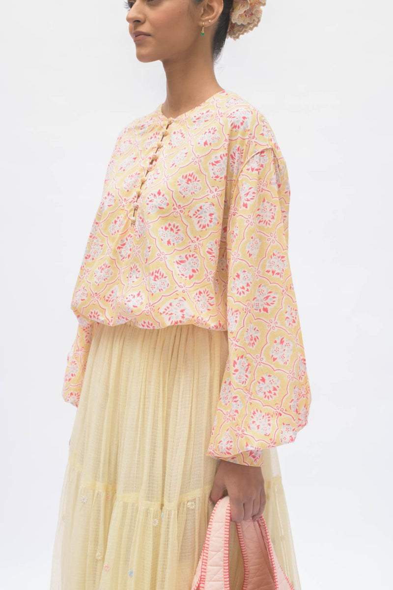 MAYA TOP LEMON cotton by TOKREE in yellow color for women in Singapore