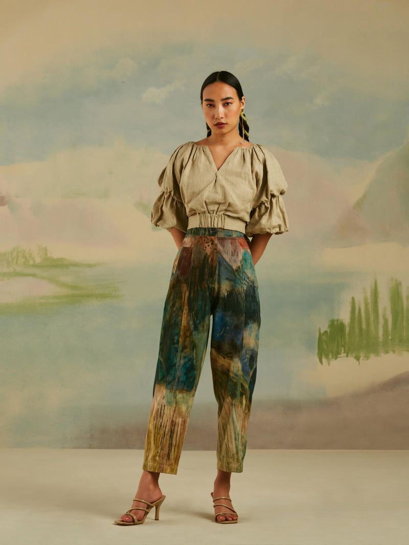Top Stitch Pants - Valley cotton Bottoms by CORD for women in Singapore