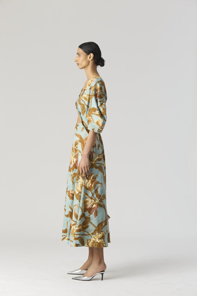 TREVI FRONT KNOTTED DRESS satin by Yam for women in Singapore