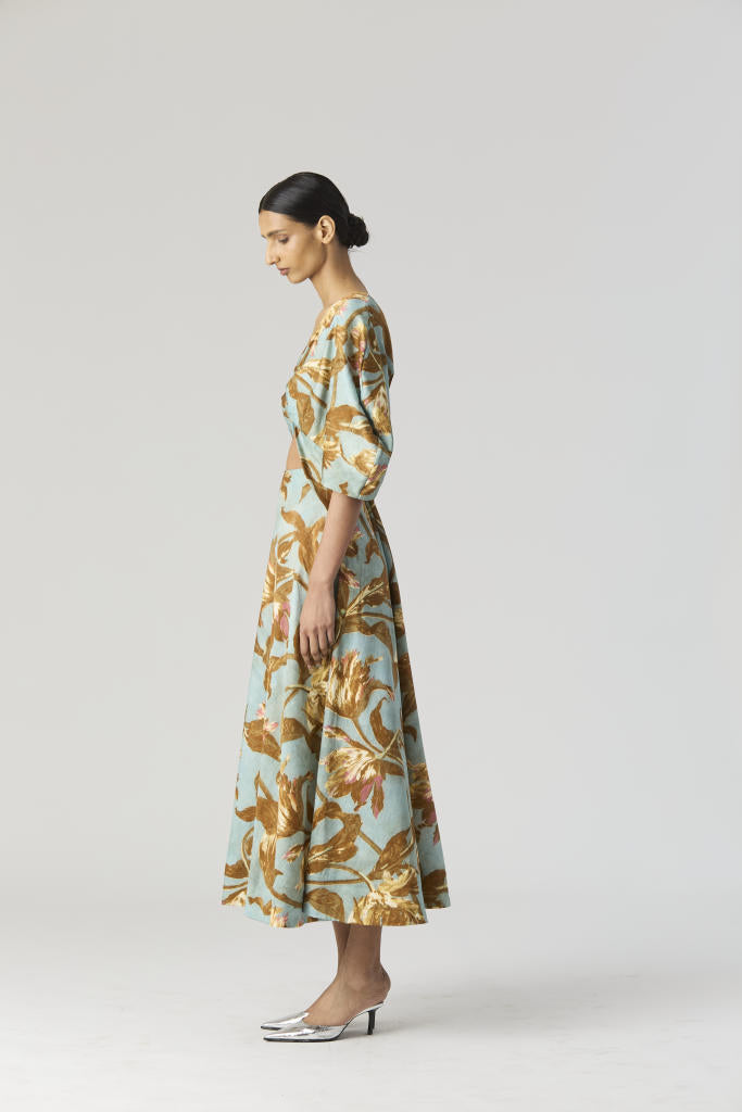 TREVI FRONT KNOTTED DRESS satin by Yam for women in Singapore