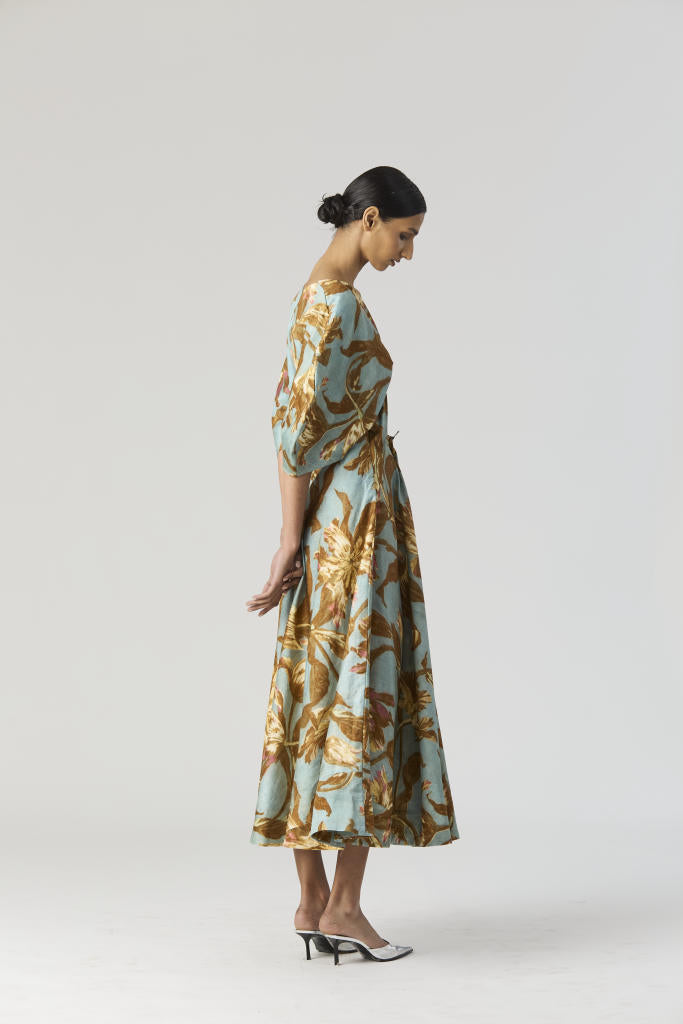 TREVI FRONT KNOTTED DRESS satin by Yam for women in Singapore