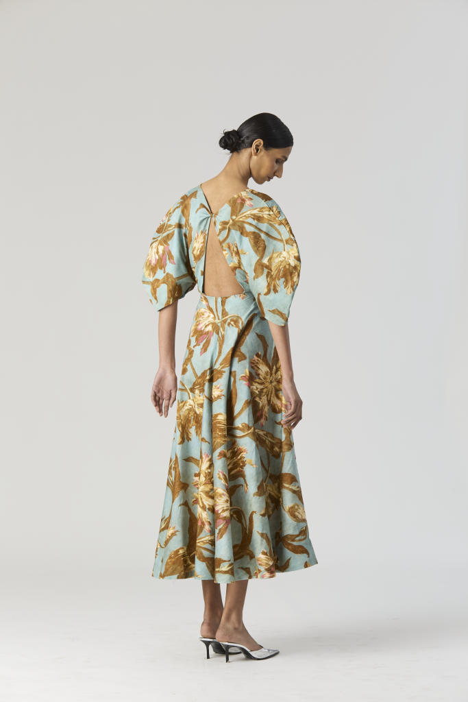 TREVI FRONT KNOTTED DRESS satin by Yam for women in Singapore
