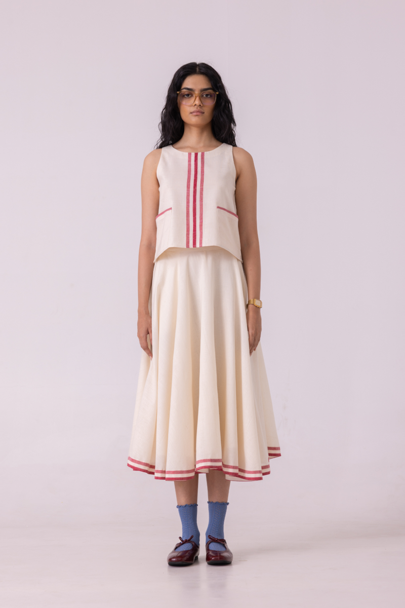 Tris Off White Handwoven Top cotton by The Summer House for women in Singapore