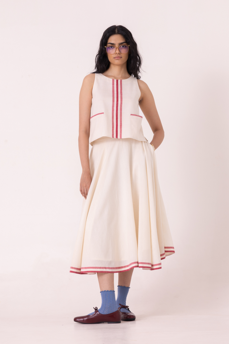 Tris Off White Handwoven Top cotton by The Summer House for women in Singapore