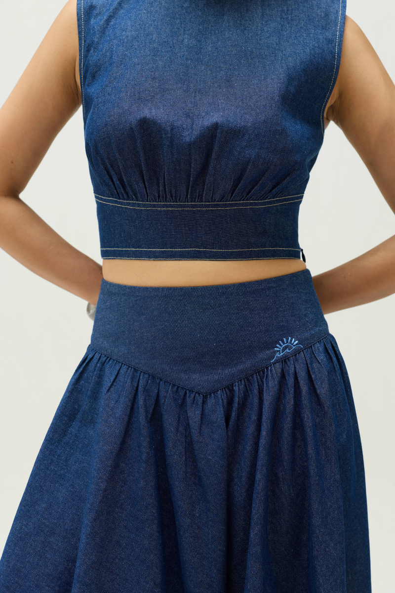 Twilight Sea Sustainable Denim Skirt